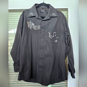 Milan Music Button up long sleeve shirt